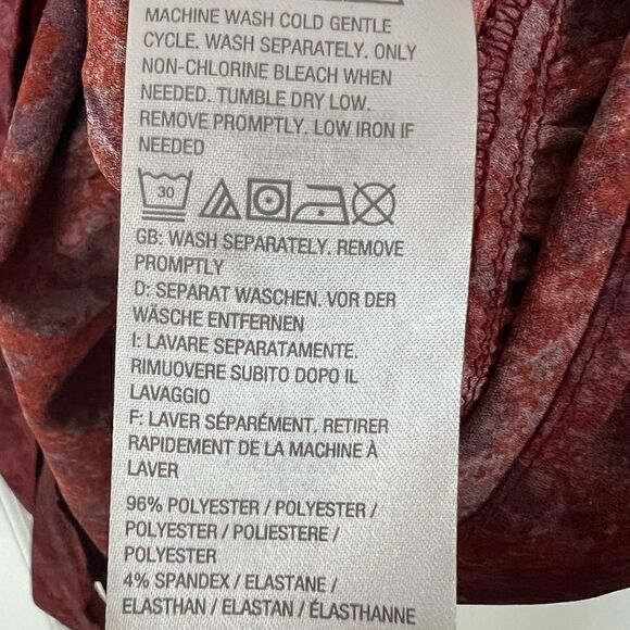 Logo by Lori Goldstein Red/Purple Abstract Lagenlook Peplum Hem Tunic 1X - Picture 8 of 8